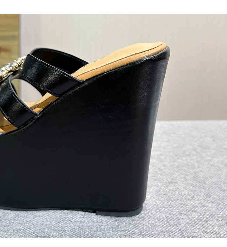 Dép xỏ ngón nữ đế xuồng EVA siêu nhẹ, tăng chiều cao, chống trơn trượt — Các mặt hàng 12cm được làm theo yêu cầu sẽ không được trả lại và không thể trao đổi. Vui lòng ghi rõ màu sắc trong ghi chú đơn hàng., Trắng 15cm, Đen 15cm chi tiết 39
