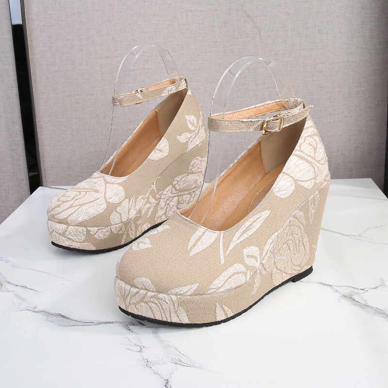 Giày cao gót nữ đế xuồng platform phong cách Pháp, gót ẩn tôn dáng — Màu đỏ tím 15cm, Mơ 10cm, Mơ 15cm, Đỏ tím 10cm chi tiết 7