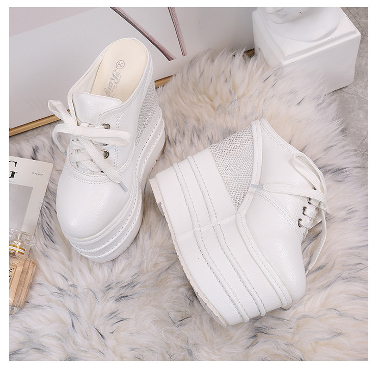 Giày cao gót đế xuồng platform siêu cao 15 cm cho nữ dáng nhỏ — Trắng 12cm, Trắng 15cm, Đen 12cm, Đen 15cm chi tiết 31