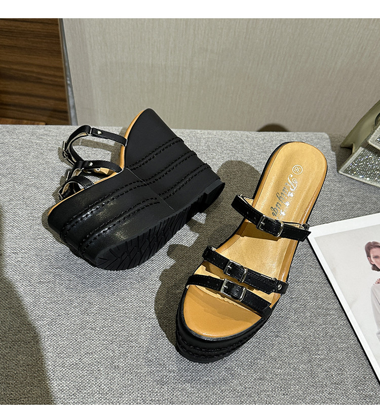 Dép sandal nữ quai chữ V đế xuồng EVA dày, tăng chiều cao, đi ngoài trời mùa hè — Các mặt hàng 10cm được làm theo yêu cầu sẽ không được trả lại và không thể trao đổi. Vui lòng ghi rõ màu sắc trong ghi chú đơn hàng., Các mặt hàng 12cm được sản xuất theo yêu cầu không được trả lại và không được trao đổi., Trắng, đen chi tiết 37