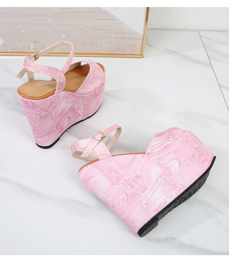 Sandal hở mũi nữ đế cao gót siêu cao denim thời trang — Hồng 10cm, Hồng 15cm, Mơ 10cm, Mơ 15cm chi tiết 43