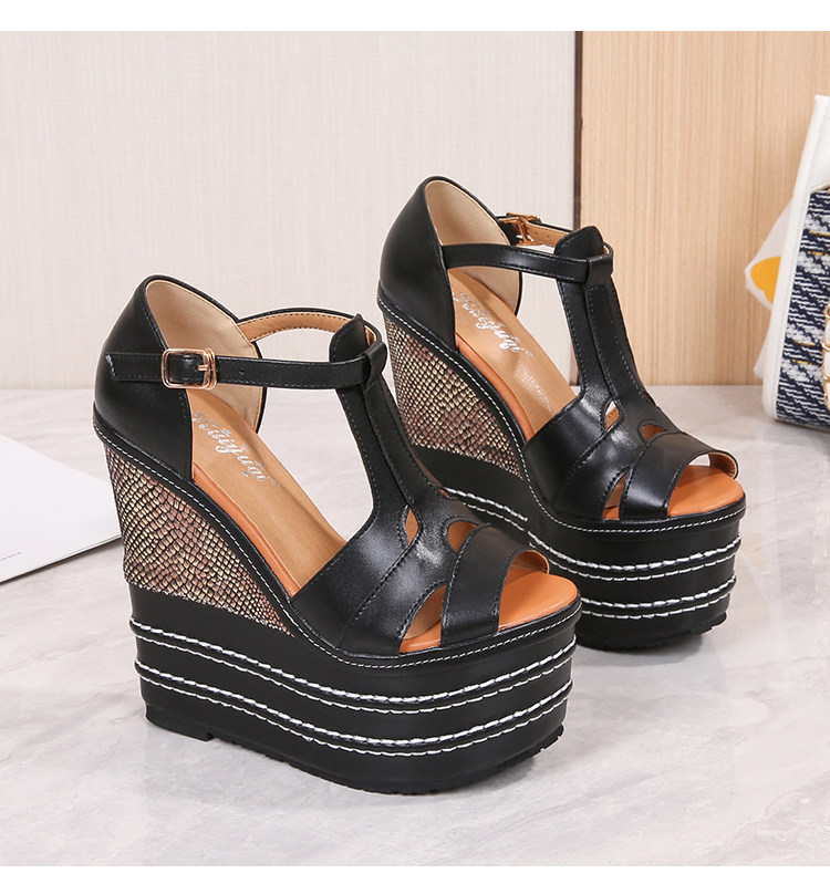 Dép sandal đế xuồng siêu cao gót nữ mũi hở phong cách dân tộc, gót 14-16 cm — Mơ 14cm, Mơ 16cm, Trắng 14cm, Trắng 16cm chi tiết 33