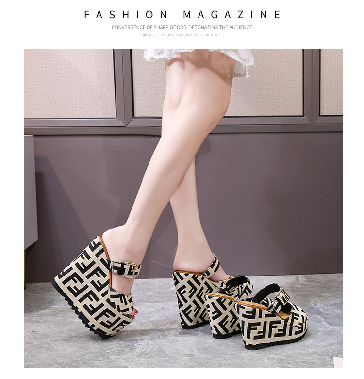 Sandal cao gót nữ hở mũi đế xuồng 11 cm — Đen 10cm, Đen 12cm, Đen 15cm chi tiết 1