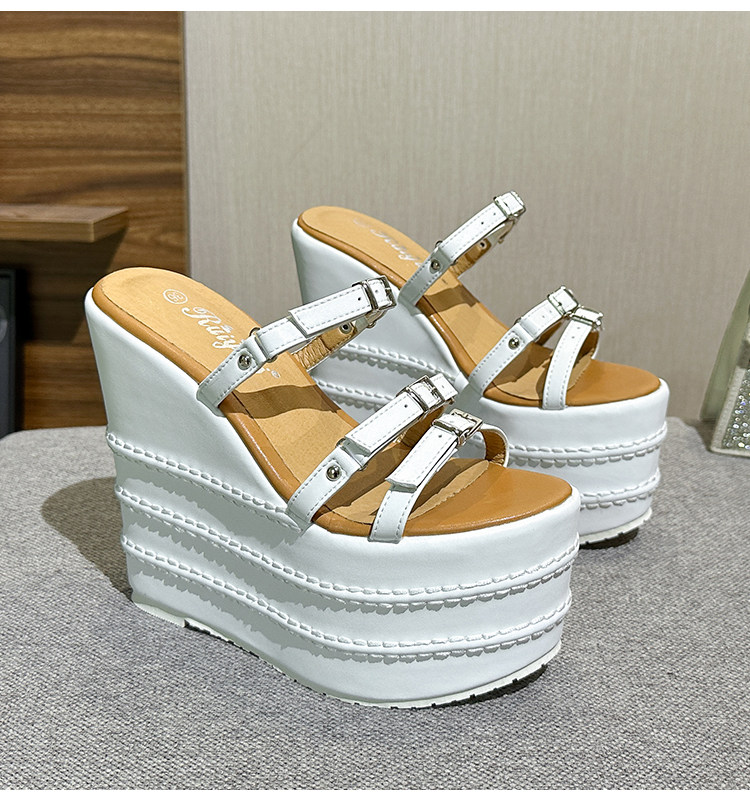 Dép sandal nữ quai chữ V đế xuồng EVA dày, tăng chiều cao, đi ngoài trời mùa hè — Các mặt hàng 10cm được làm theo yêu cầu sẽ không được trả lại và không thể trao đổi. Vui lòng ghi rõ màu sắc trong ghi chú đơn hàng., Các mặt hàng 12cm được sản xuất theo yêu cầu không được trả lại và không được trao đổi., Trắng, đen chi tiết 26
