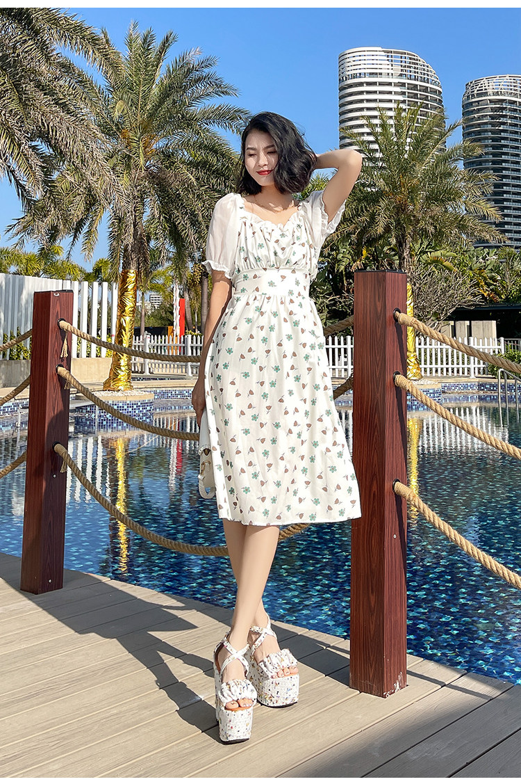Dép sandal đế xuồng cao gót nữ quai chéo, gót 15 cm, hở mũi, phong cách thời trang — Trắng 10CM, Trắng 12CN, Trắng 15CM chi tiết 15