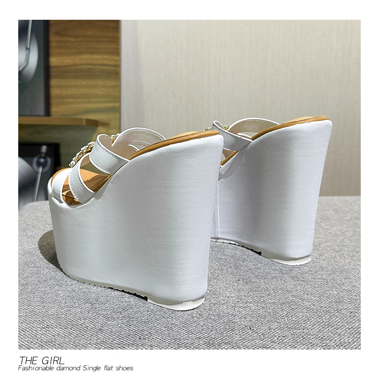 Dép xỏ ngón nữ đế xuồng EVA siêu nhẹ, tăng chiều cao, chống trơn trượt — Các mặt hàng 12cm được làm theo yêu cầu sẽ không được trả lại và không thể trao đổi. Vui lòng ghi rõ màu sắc trong ghi chú đơn hàng., Trắng 15cm, Đen 15cm chi tiết 28
