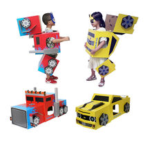 Carton dinosaur car airplane robot children wearable kindergarten hand folding cardboard homework DIY toy l