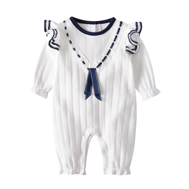 ins Scouts 2021 Spring sum Newborn Clothes Pure Cotton Baby Even Fit Korean Version Crawl long sleeves Farted Clothing