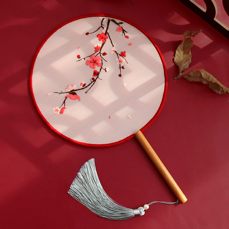 Group fan diy material bag embroidery handmade self-embroidered for summer beginners ancient wind Su embroidery embroidered Chinese wind-Taobao