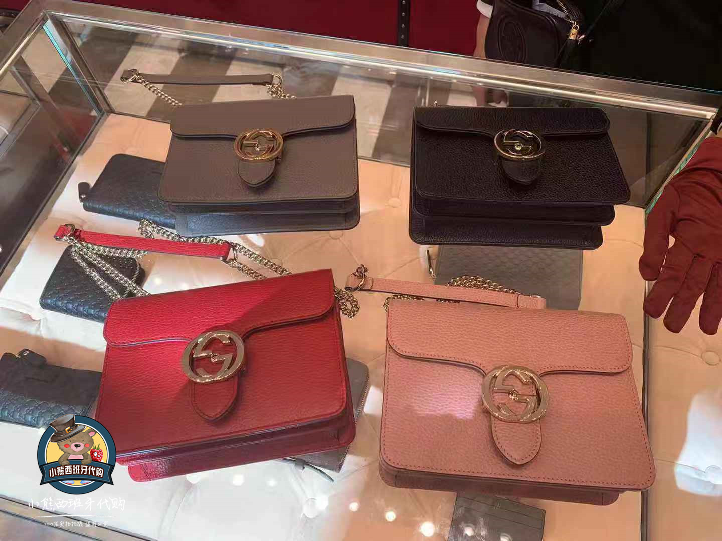 Bear Spain Gucci Women's Double G Concealed Buckle Multi-card Bag Chain Bag Explosive Style 20×15