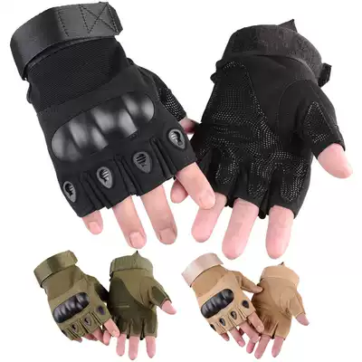 Tactical gloves Special forces short fingers Army fans combat outdoor riding motorcycle protective body fitness leakage half-finger gloves