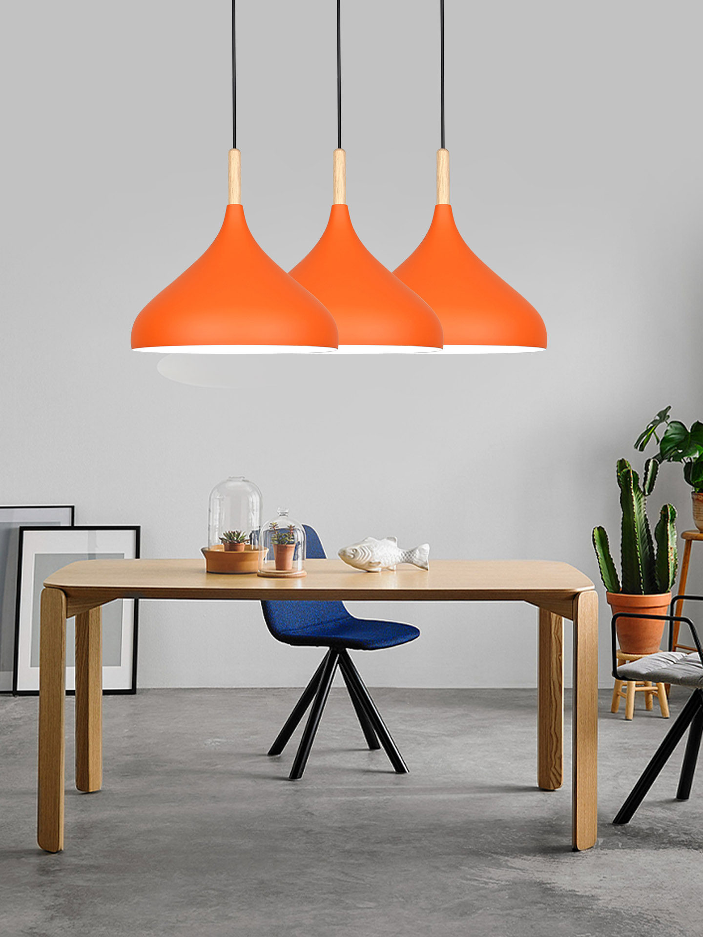 Industrial Style Single-Head Pendant Light for Restaurants, Dining Establishments, Hot Pot Shops, Commercial Lighting Fixtures with Colorful Lampshades