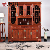 Tang Huangxuan mahogany furniture Myanmar rosewood wine cabinet against the wall living room solid wood new Chinese style locker storage cabinet
