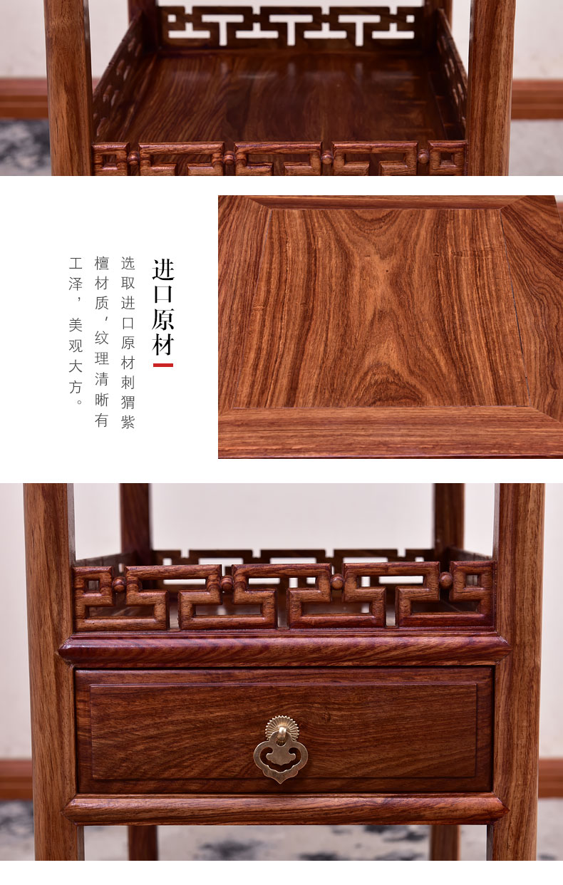 Hedgehog đồ nội thất gỗ đàn hương đỏ gụ gỗ bàn cà phê nhỏ bàn trà Trung Quốc bàn trà kung fu gỗ hồng mộc tiệm bên một vài góc một vài - Bàn trà bàn sofa giá rẻ