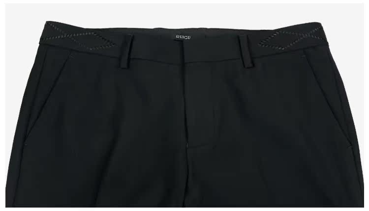 Quần len màu đen Slim co giãn phù hợp với quần chân kinh doanh phiên bản Hàn Quốc của quần tây nam len nam mùa xuân và mùa thu quần tây xanh