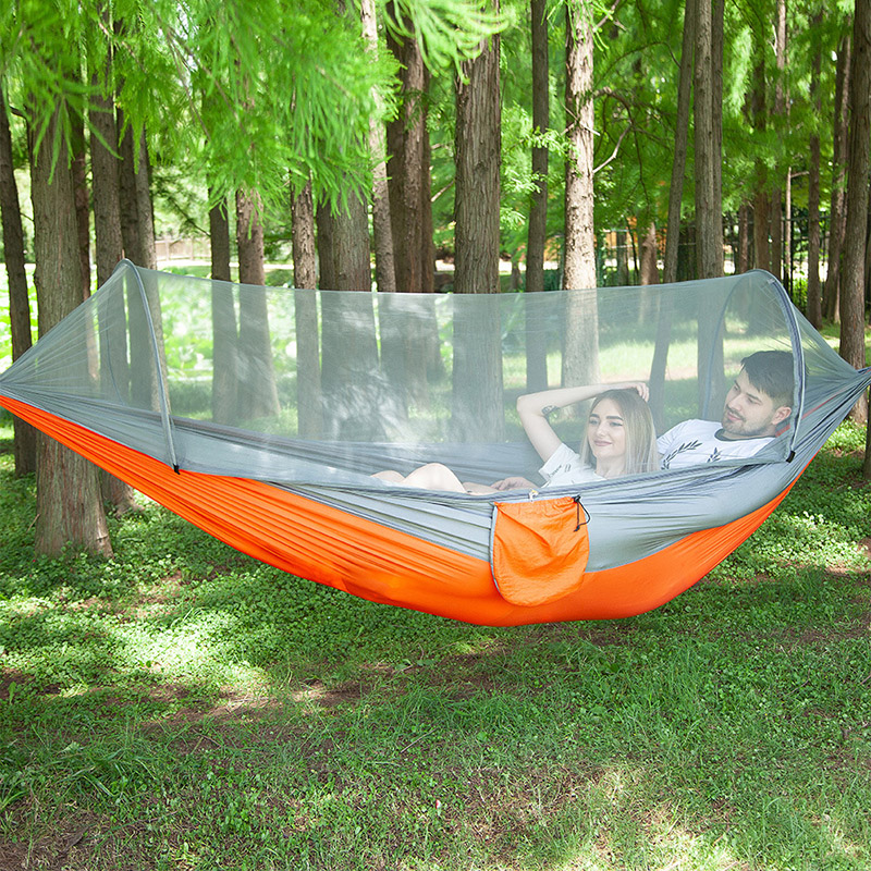 Hanging bed outdoor swing Single double anti-mosquito speed open with mosquito net Self-driving tour camping Light parachute cloth camping