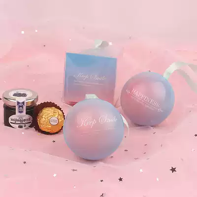 Wedding candy box tinplate box European packaging box empty box round festive supplies elves ball wedding candy box