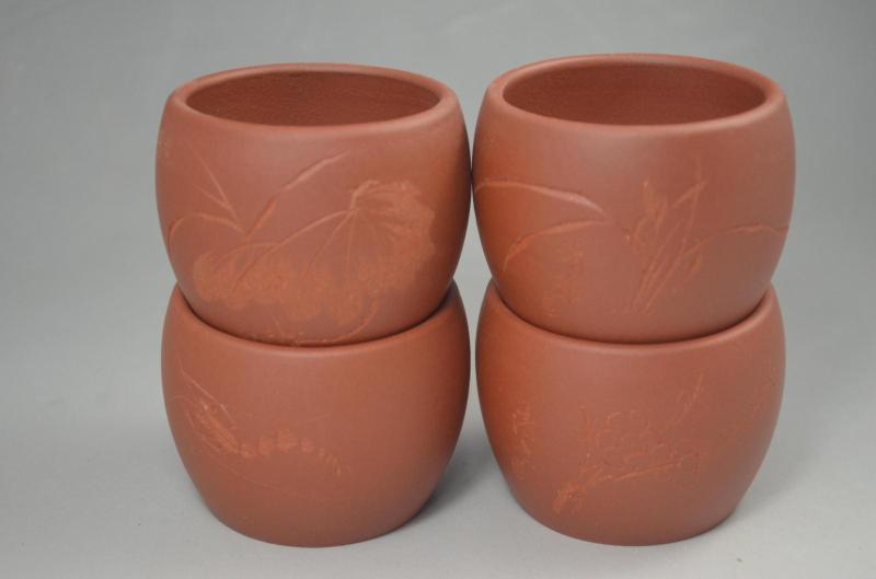 Zisha nồi cốc cát màu tím món quà trà Yixing đầy đủ handmade đặc biệt đích thực để gửi bìa cứng G-loại địa phương cup chậu hoa đất nung