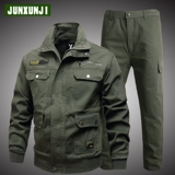 Хлопковый эластичный износостойкий камуфляжный комбинезон, осенний, защита от ожогов