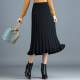 Knitted pleated skirt ກາງເວັນລະດູຫນາວ skirt ສໍາລັບແມ່ຍິງ 2023 ດູໃບໄມ້ລົ່ນແລະລະດູຫນາວຍາວ skirt thickened wool skirt ສູງແອວ A-line skirt