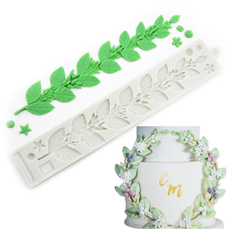 New jasmine vine fondant cake silicone mold around the edge dry Pace decoration mousse baking tool clay