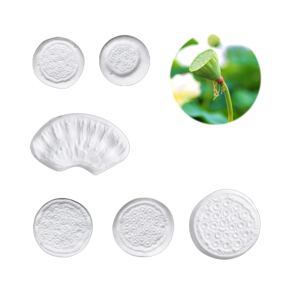 Lotus Lotus Silicone Mould Tube Sugar Flower English Simulation Resin Soil Cold Ceramic Clay Texture Pressure Mold