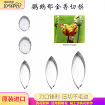 Turning sugar clay petal parrot tulip stainless steel cutting molding die imported simulation cold porcelain cake decoration