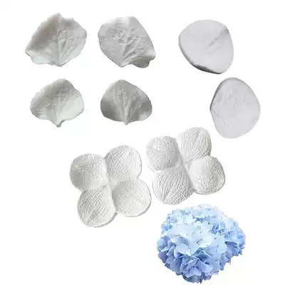 A variety of hydrangea petals British simulation fondant flower dry pace texture silicone mold embossing bread mosaic mold