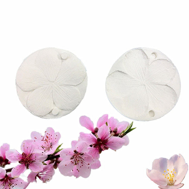 New English-style simulation turned sugar floral dry Pace textured silicone mold leaf mold Leaf Mold Cherry Blossom Peach Blossom
