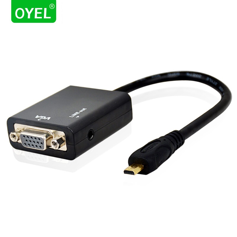 MicroHDMI to VGA converter micro hdmi toVGA HD conversion line with audio flat panel TV