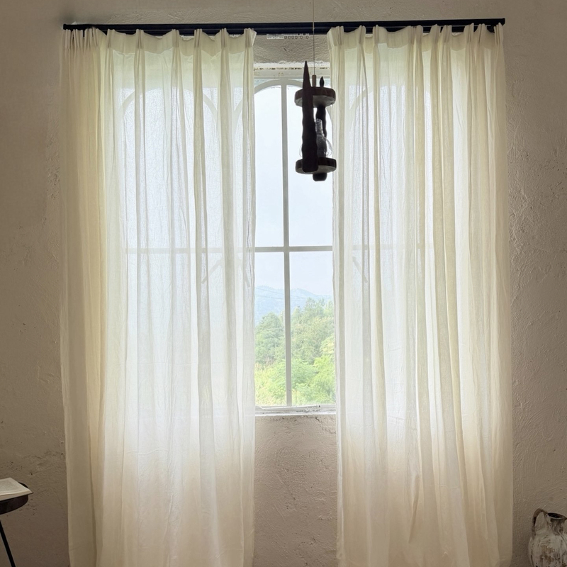 Breathable Cotton Curtains with Plant-Dyed Semi-Transparent Classic Design for Homestay and Shop Decoration, Made from Natural Cotton Fabric with a Relaxed Feel Breathable Cotton Curtains with Plant-Dyed Semi-Transparent Classic Design for Homestay and Shop Decoration, Made from Natural Cotton Fabric with a Relaxed Feel