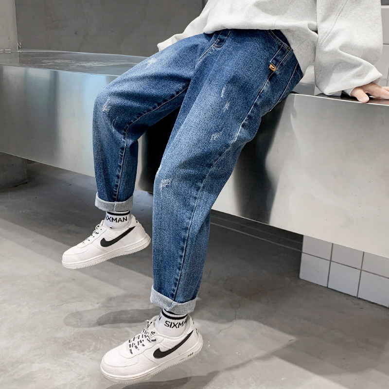 Children's clothes boys autumn clothes jeans Sub-spring and autumn models 2023 new casual fall CUHK boy boy long pants tide-Taobao