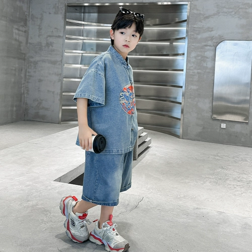 Ханьфу для мальчиков, комплект, летний костюм, китайский стиль