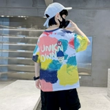 Летняя одежда, детская летняя хлопковая футболка с коротким рукавом для мальчиков, подходит для подростков