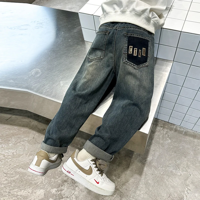 Children's Clothing Boys' Jeans Spring and Autumn 2026 New Style for Older Children Autumn Boys' Long Pants Casual Trendy Children's Clothing Boys' Jeans Spring and Autumn 2026 New Style for Older Children Autumn Boys' Long Pants Casual Trendy