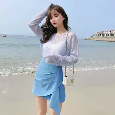 JUST CC Kaka women's official flagship store Korean candy color sunscreen top loose base shirt female