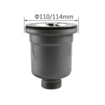 Efaction original Fitted Kitchen Sink 114 Lower Sprinkler Lift Basket Single Basin Double Tank Lower Water Pipe Lift Cage 304 Stainless Steel
