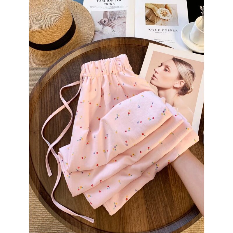 Extra Large Size 150kg Floral Wide-Leg Anti-Mosquito Pants for Men and Women, Summer Thin Loose Straight-Leg Casual Sports Sun-Protection Pants 2