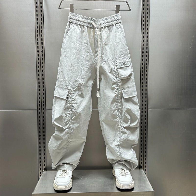 Extra Large Size 150kg Quick-Drying Paratrooper Pants for Men and Women, Summer Multi-Pocket Workwear Straight-Leg Loose Wide-Leg Casual Pants2