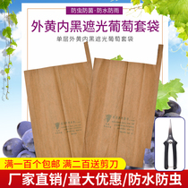 Jufeng grape special outer yellow inner black grape bagging Grape shading bag Grape paper bag yellow grape bag