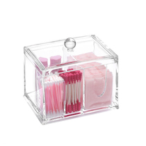 New product transparent cotton cotton storage box with lid dustproof cotton swab dressing table desktop display cotton piece finishing box