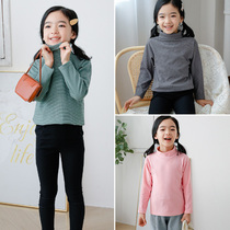 Spring and autumn girls autumn coat bottoming shirt high collar baby boy long sleeve T-shirt foreign style plus velvet boy lapel