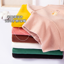 Male and female children cotton high collar base shirt solid color inside wear T-shirt solid color top stretch childrens thermal underwear
