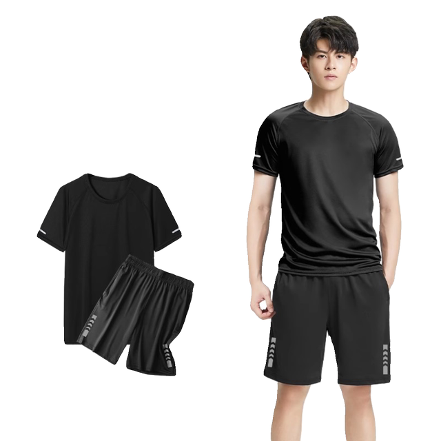 Men's Loose-Fitting Swimsuit Set for Hot Springs, Anti-Embarrassment, Sun Protection, Five-Point Swim Trunks, Quick-Drying Top, Beach Swimming, Adult