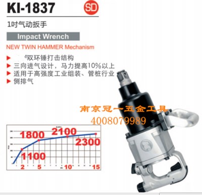 KI-1837 Taiwan crown 100 million pneumatic wrench 1 inch double hammer crown 100 million wind gun torque 2441NM 