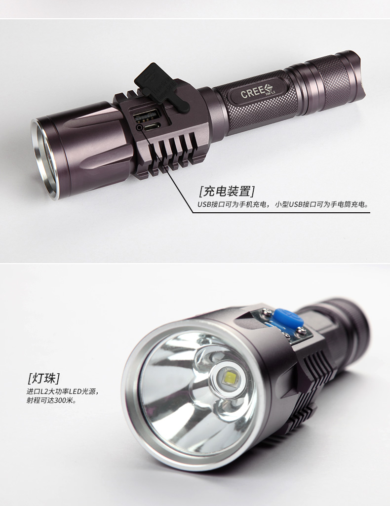 Bang Ma Shi chói đèn pin chiếu sáng ngoài trời đèn pin tầm xa C20 bạo loạn chống nước USB đèn pin sạc đèn pin đội đầu