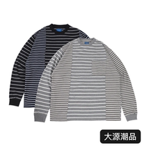 Spot BEAMS TEE two-color round neck stitching stripe casual loose cotton long sleeve T-shirt 20SS