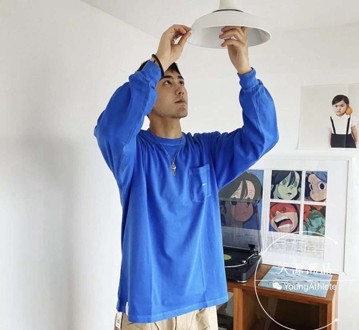 Spot DESCENDANT CACHALOT PIGMENT DYE LS Washed Long Sleeve Pocket Whale T-Shirt