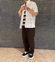 Spot BEAMS DOT WEB summer limited Renaissance back oil painting pattern short sleeve shirt shirt