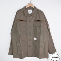 Spot WTAPS JUNGLE LS SHIRT COTTON CANVAS four-bag shirt jacket 19AW